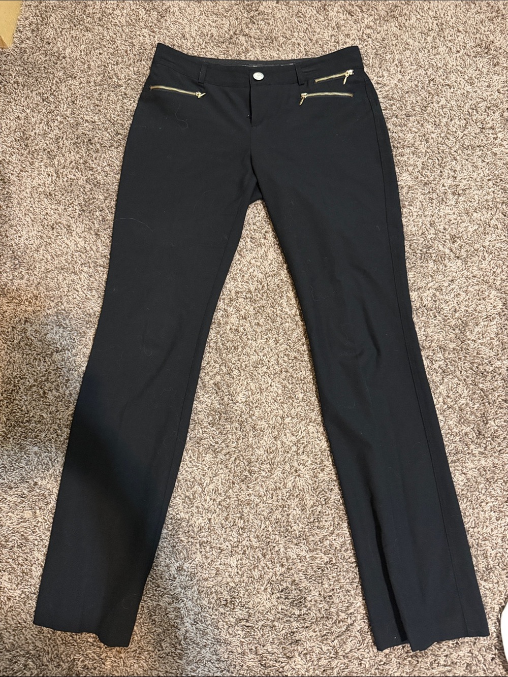INC International Concepts Black Dress Pants with Gold Button